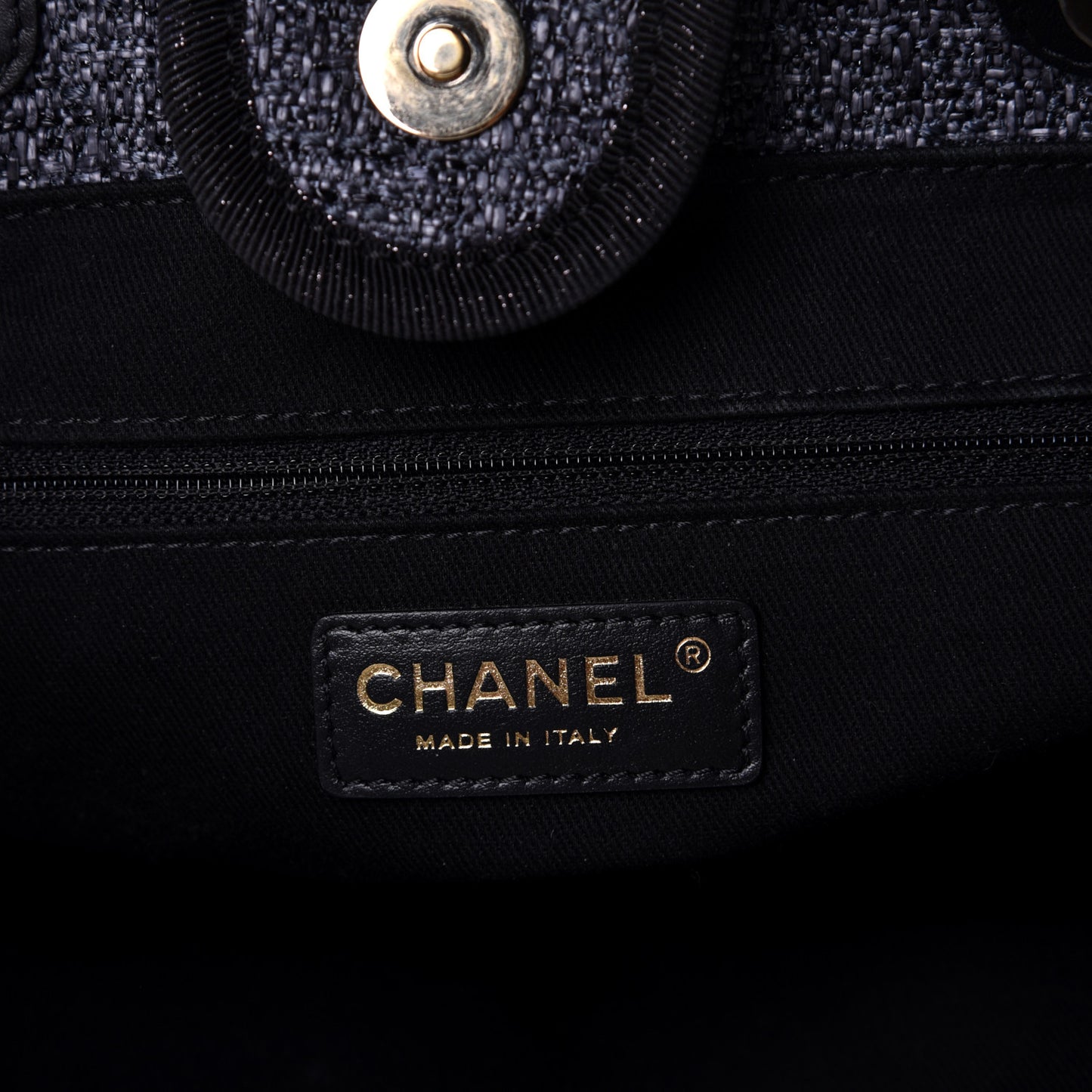 Lurex Boucle Small Deauville Tote Black