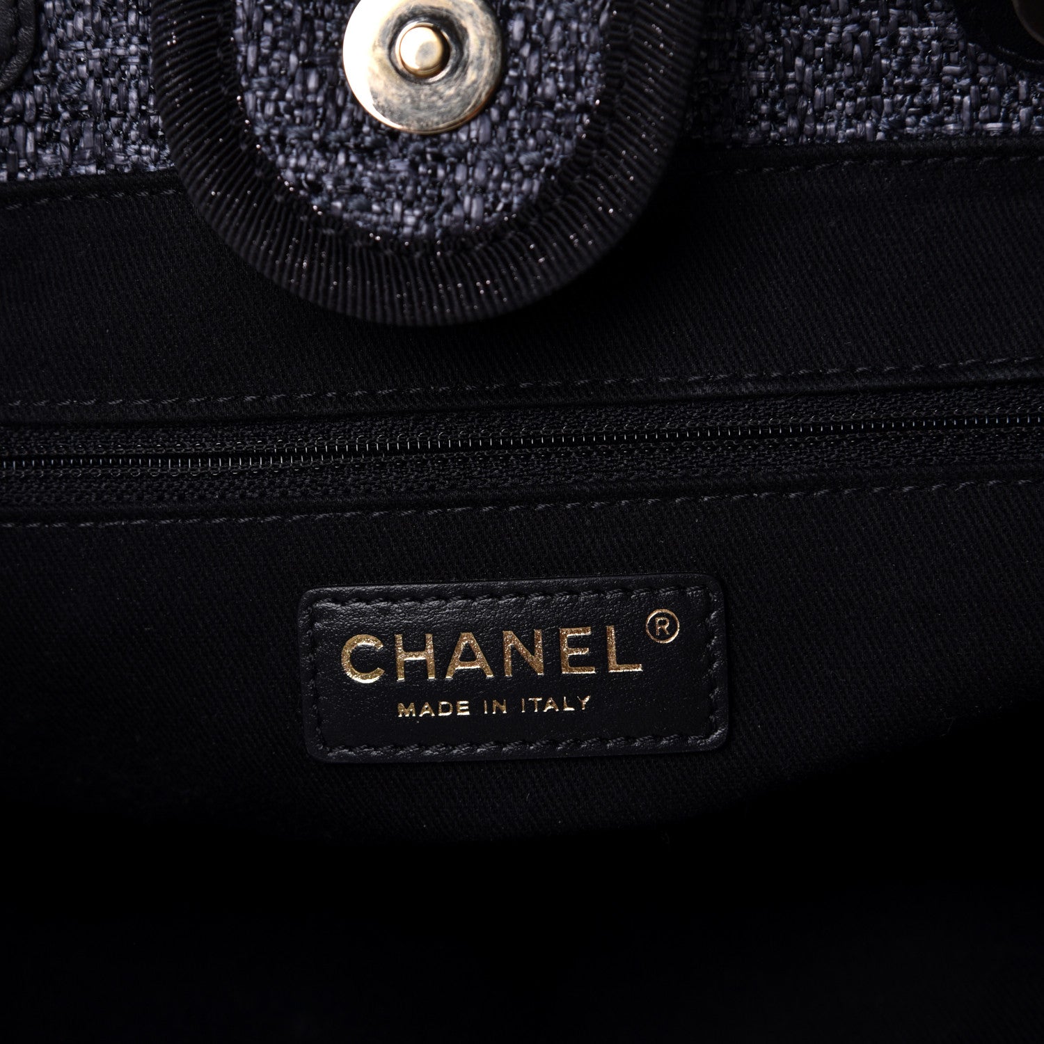 Chanel Lurex Boucle Small Deauville Tote Black 5 of 5