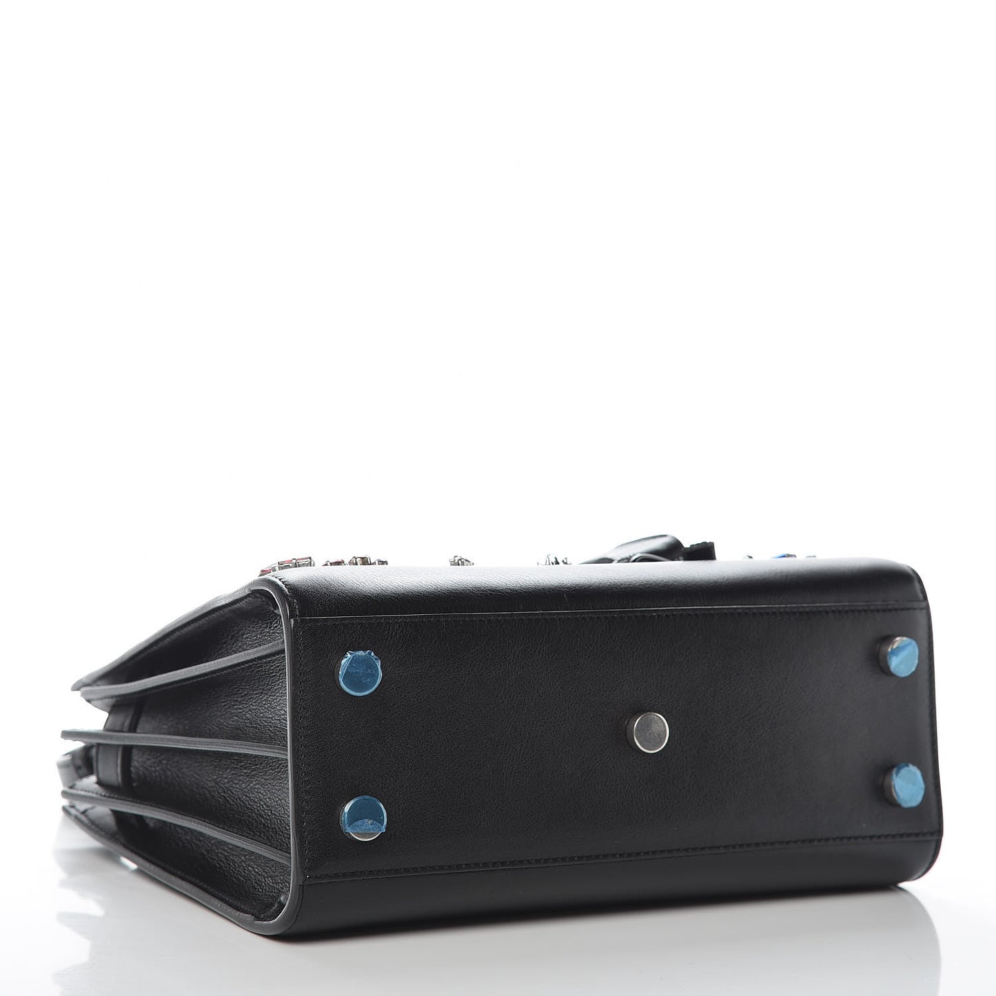 Calfskin Crystal Embellished Nano Sac de Jour Black