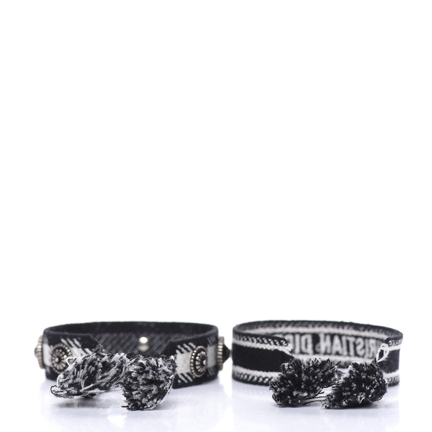 Christian Dior Woven Cotton Oblique J'Adior Friendship Bracelet Set Black 3 of 4