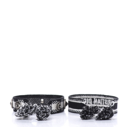 Christian Dior Woven Cotton Oblique J'Adior Friendship Bracelet Set Black 3 of 4