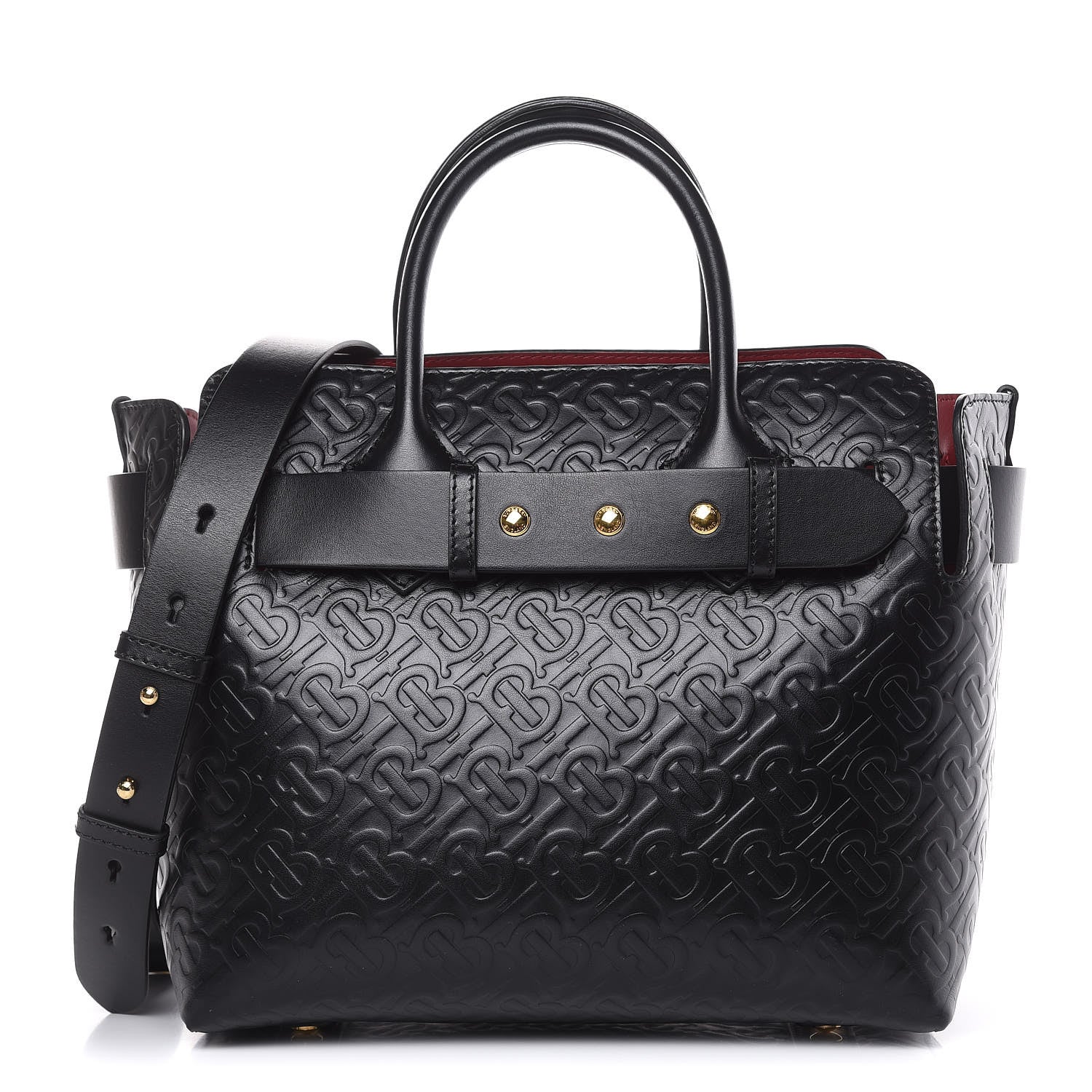 Burberry Calfskin Embossed Monogram Small Belt Bag Black 1 of 11