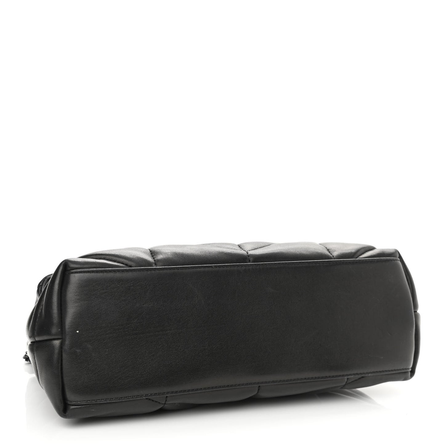 Lambskin Quilted Small Loulou Puffer Monogram Chain Satchel Black