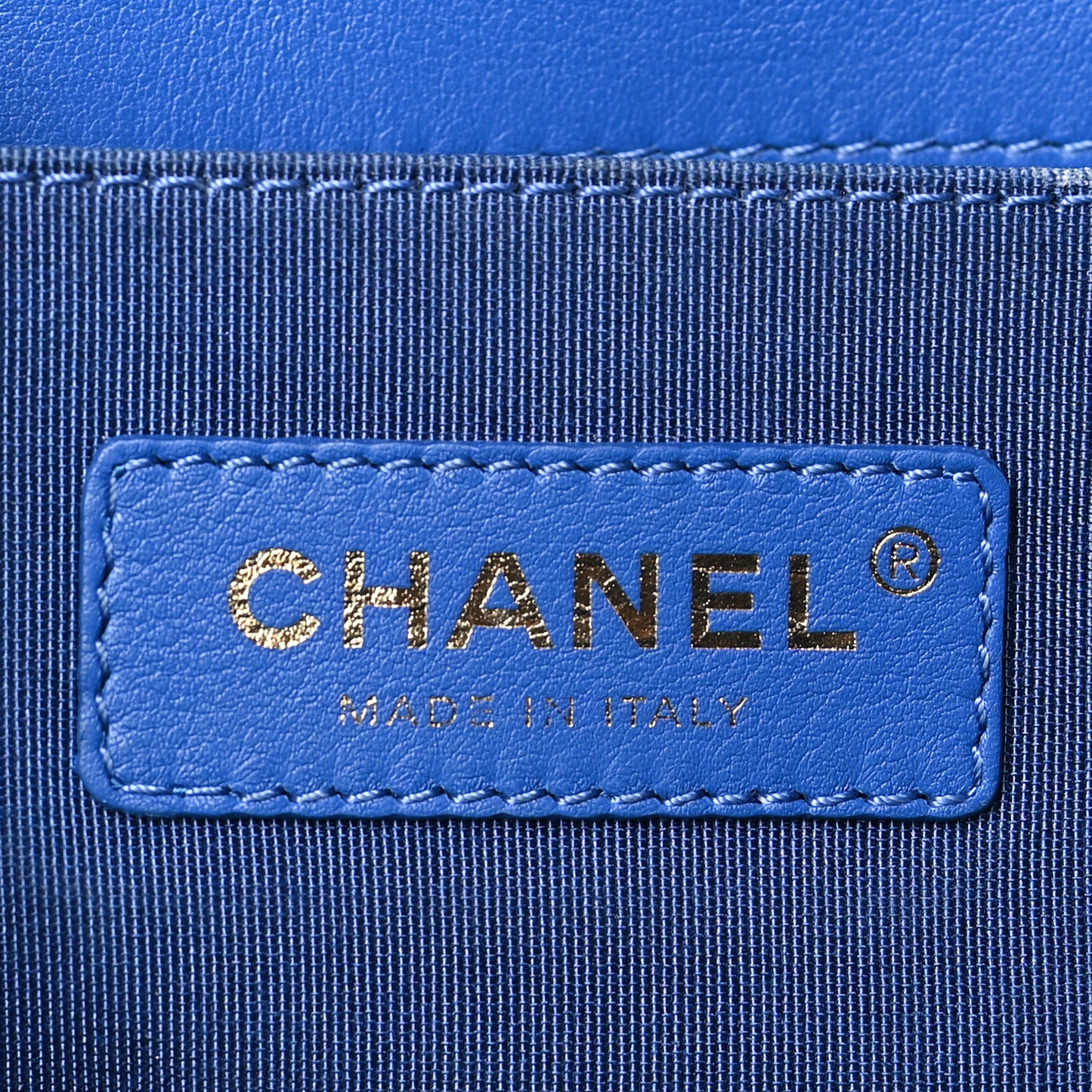 Calfskin Quilted Medium Boy Flap Blue