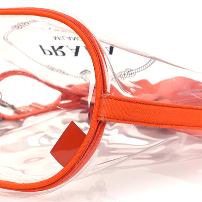 Prada Plexiglass Canapa Small Shopper Tote Arancio 9 of 10
