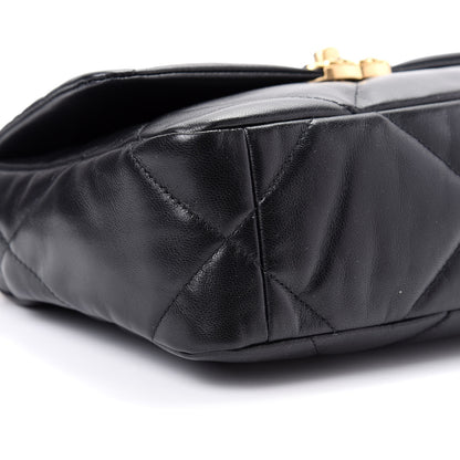 Chanel Shiny Goatskin Quilted Medium 19 Flap Black 6 of 10