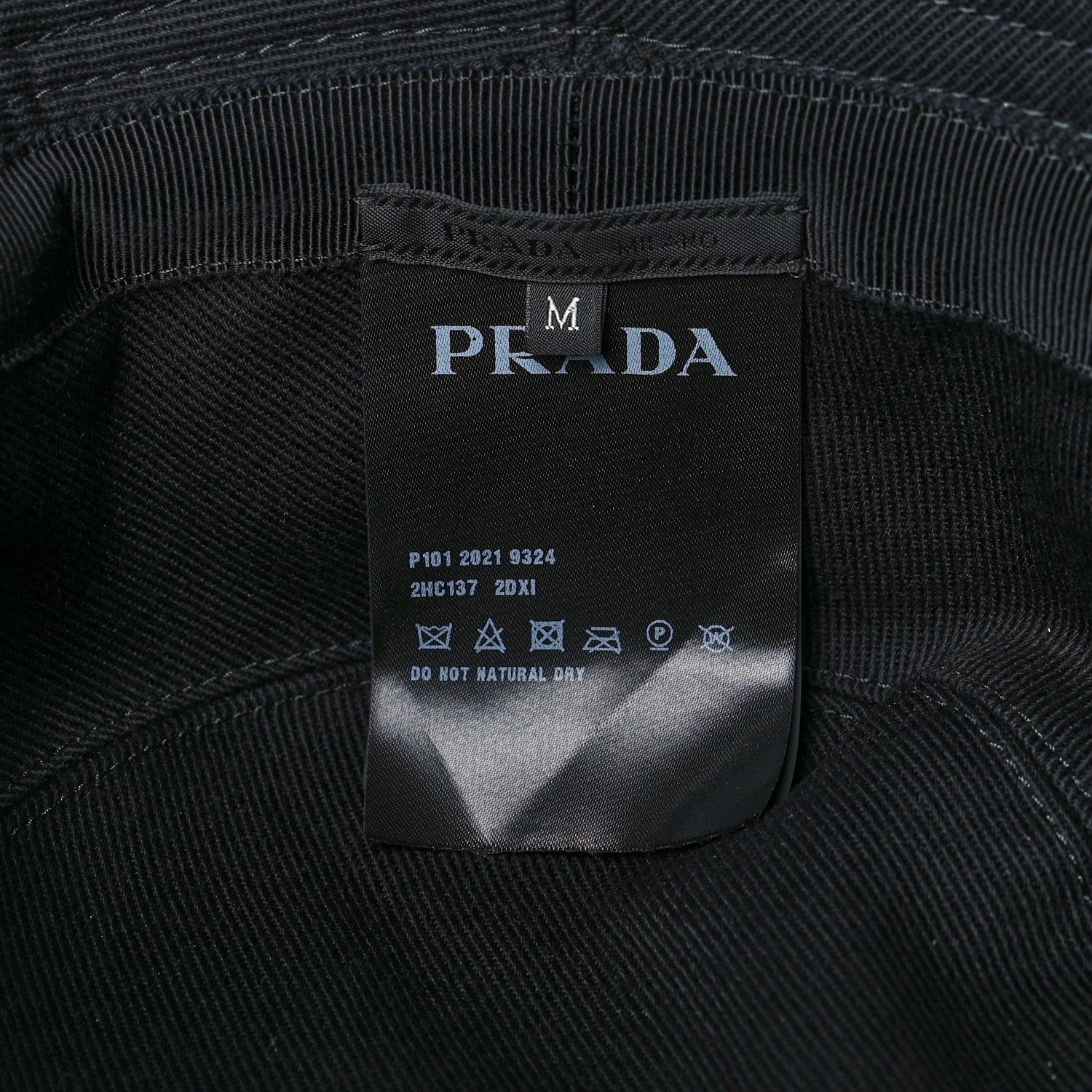 Prada Drill Nylon Metal Triangle Logo Mens Bucket Hat M Black 7 of 11
