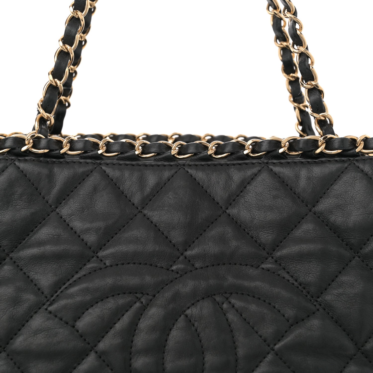 Chanel Calfskin Quilted Small Chain Me Tote Black 9 of 12