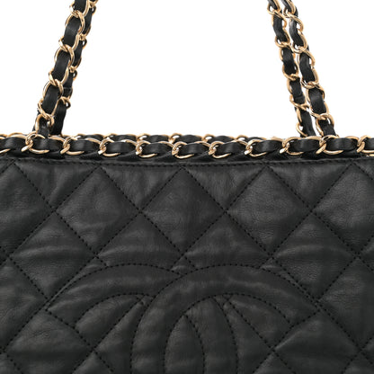 Chanel Calfskin Quilted Small Chain Me Tote Black 9 of 12