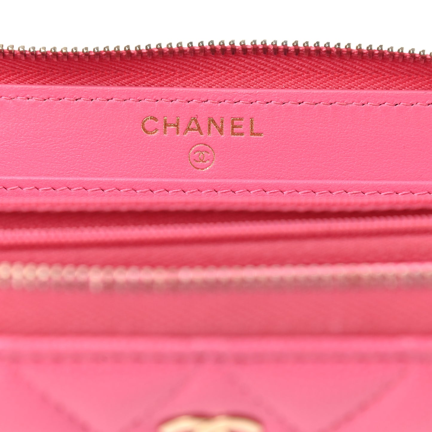 Caviar Quilted Large Gusset Zip Around Wallet Pink