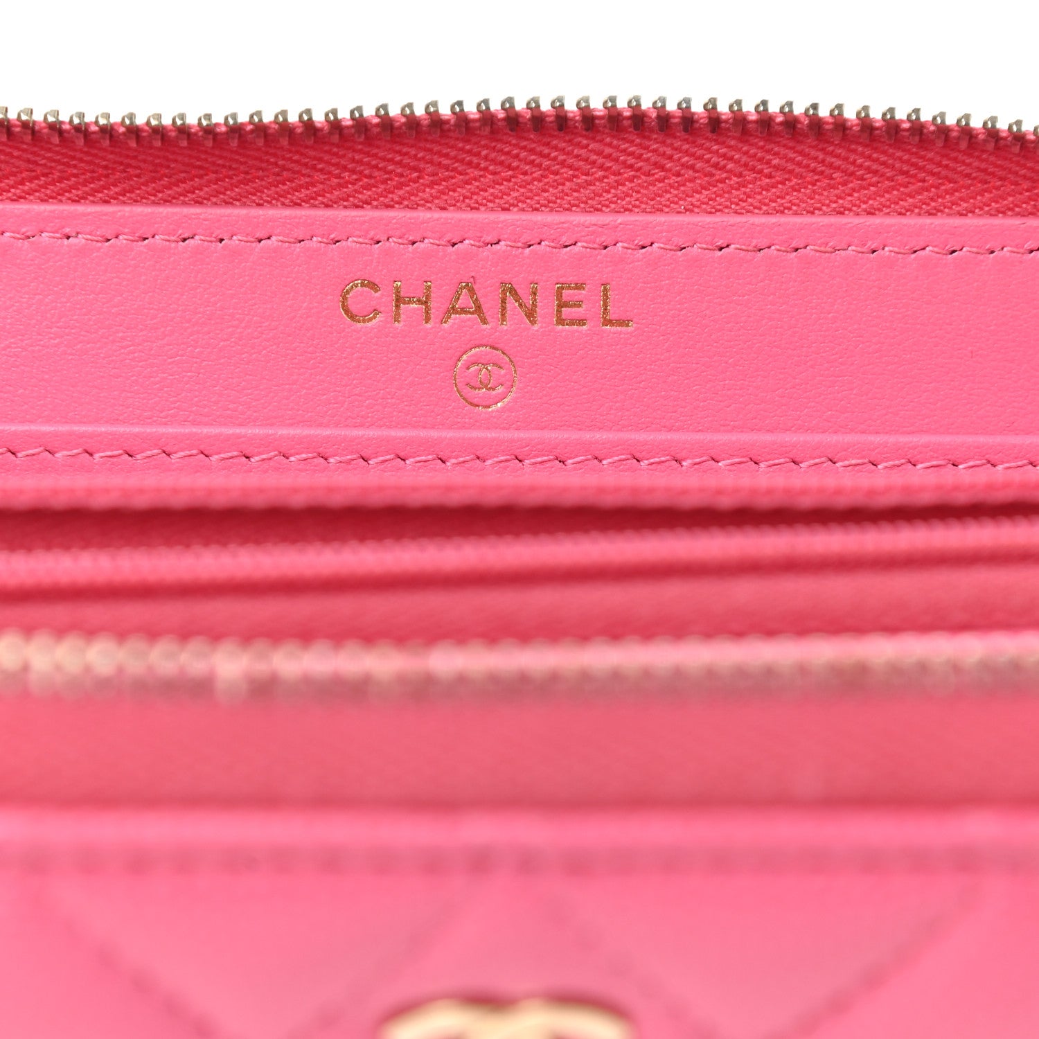 Chanel Caviar Quilted Large Gusset Zip Around Wallet Pink 6 of 9