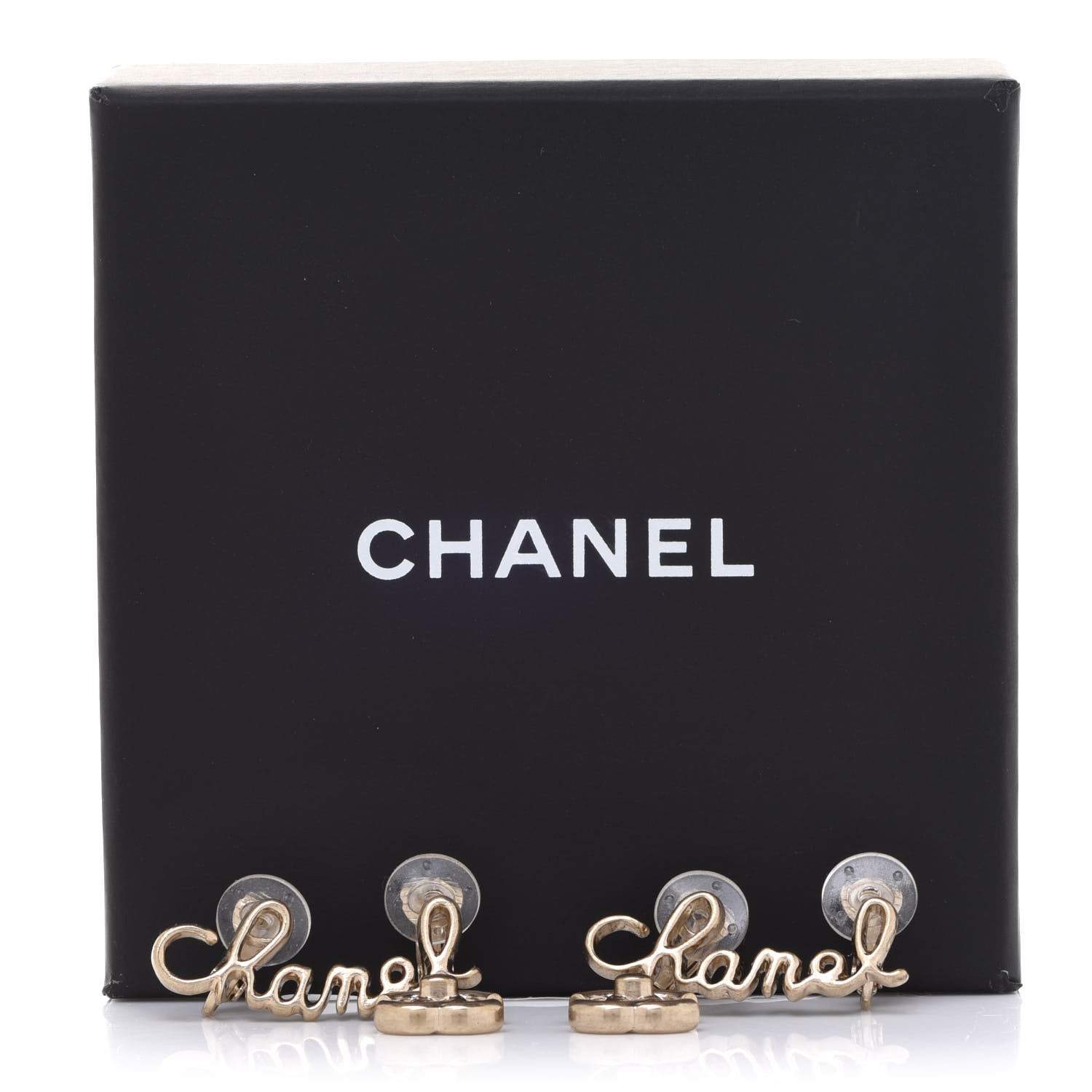 Chanel Metal CC Turnlock Climber Clip On Earrings Gold 5 of 5