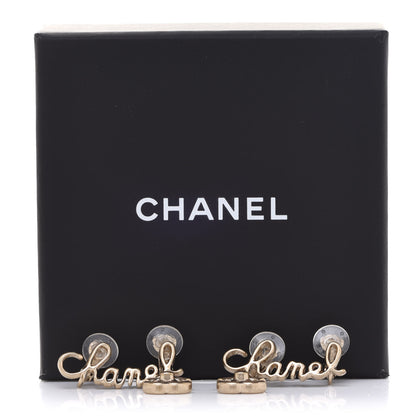 Chanel Metal CC Turnlock Climber Clip On Earrings Gold 5 of 5