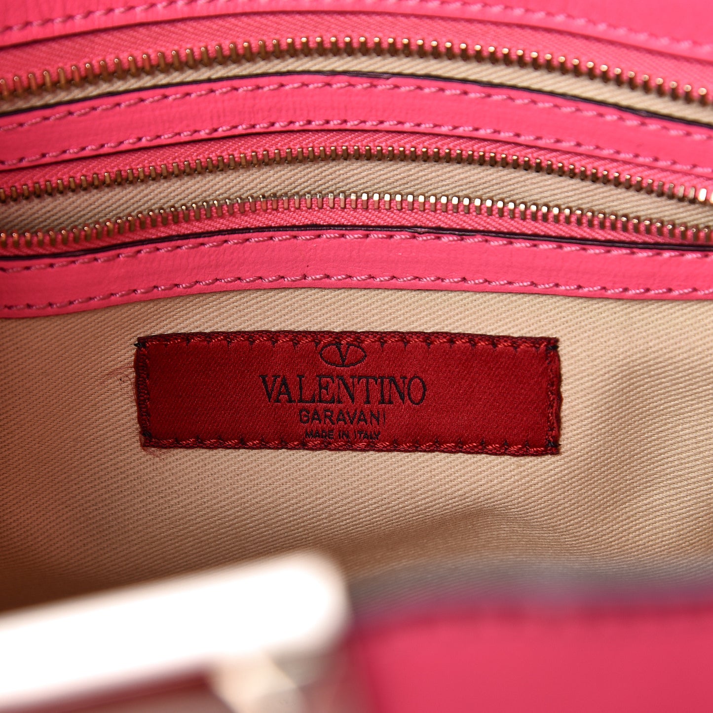 Vitello Small Rockstud Double Handle Tote Fuxia Fluo