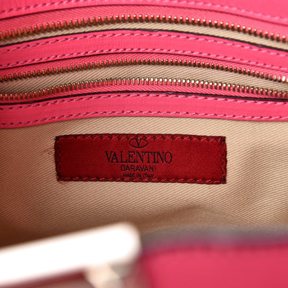 Valentino Garavani Vitello Small Rockstud Double Handle Tote Fuxia Fluo 6 of 10
