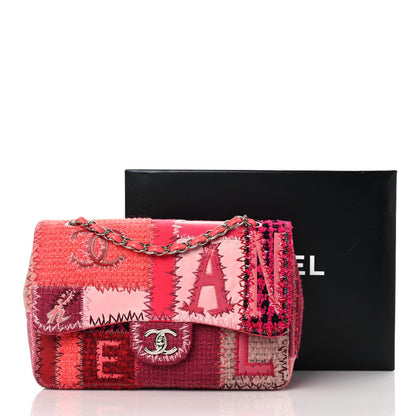 Chanel Tweed Patchwork Jumbo Single Flap Pink 11 of 11