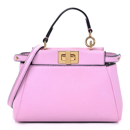 Fendi Shiny Nappa Micro Peekaboo Iconic Satchel Lavanda 1 of 8