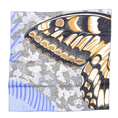 Hermes Silk L'Esprit De La Foret Scarf 90 Black Ocre Bleu Lavande 1 of 4
