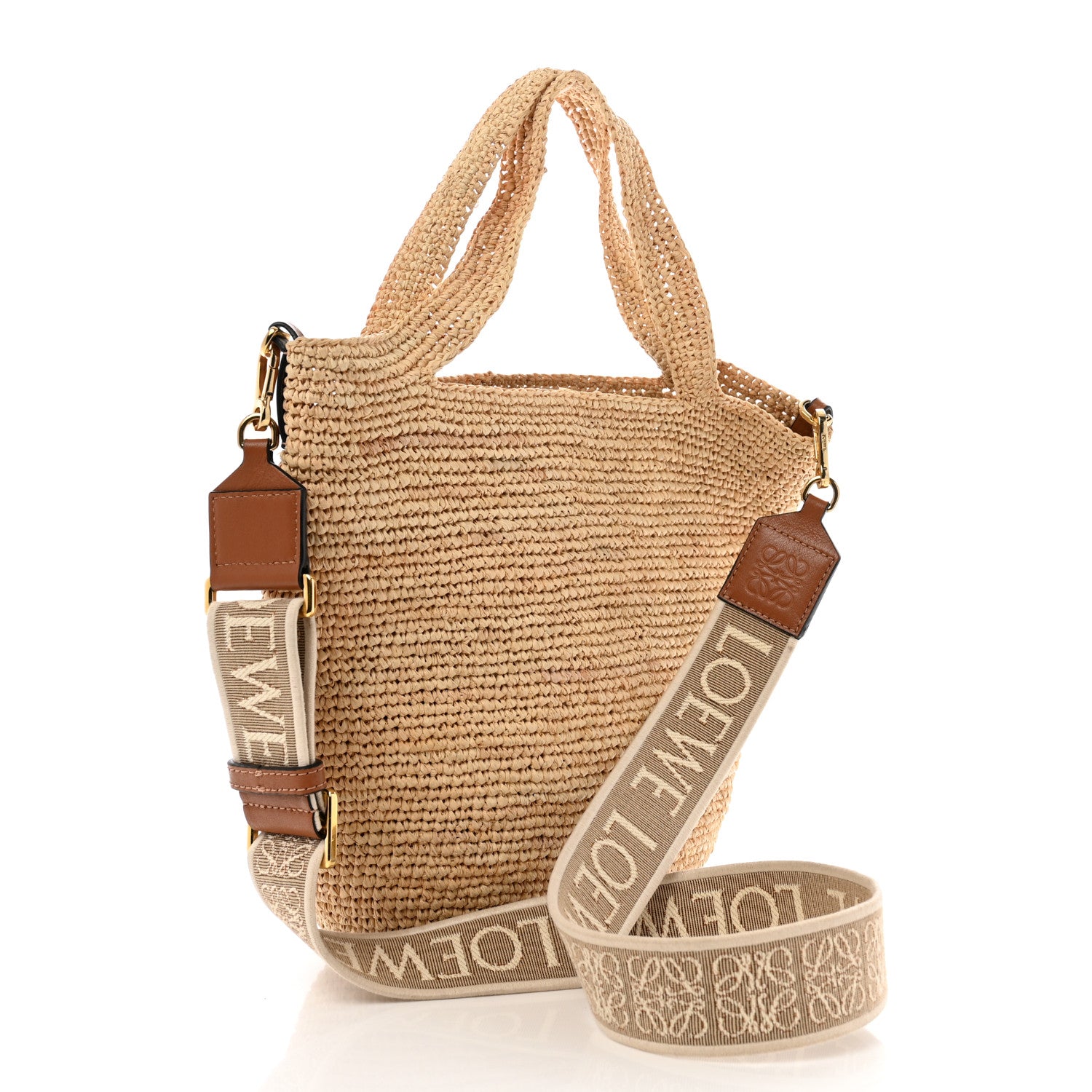Loewe Raffia Mini Slit Tote Bag Natural Tan 2 of 12
