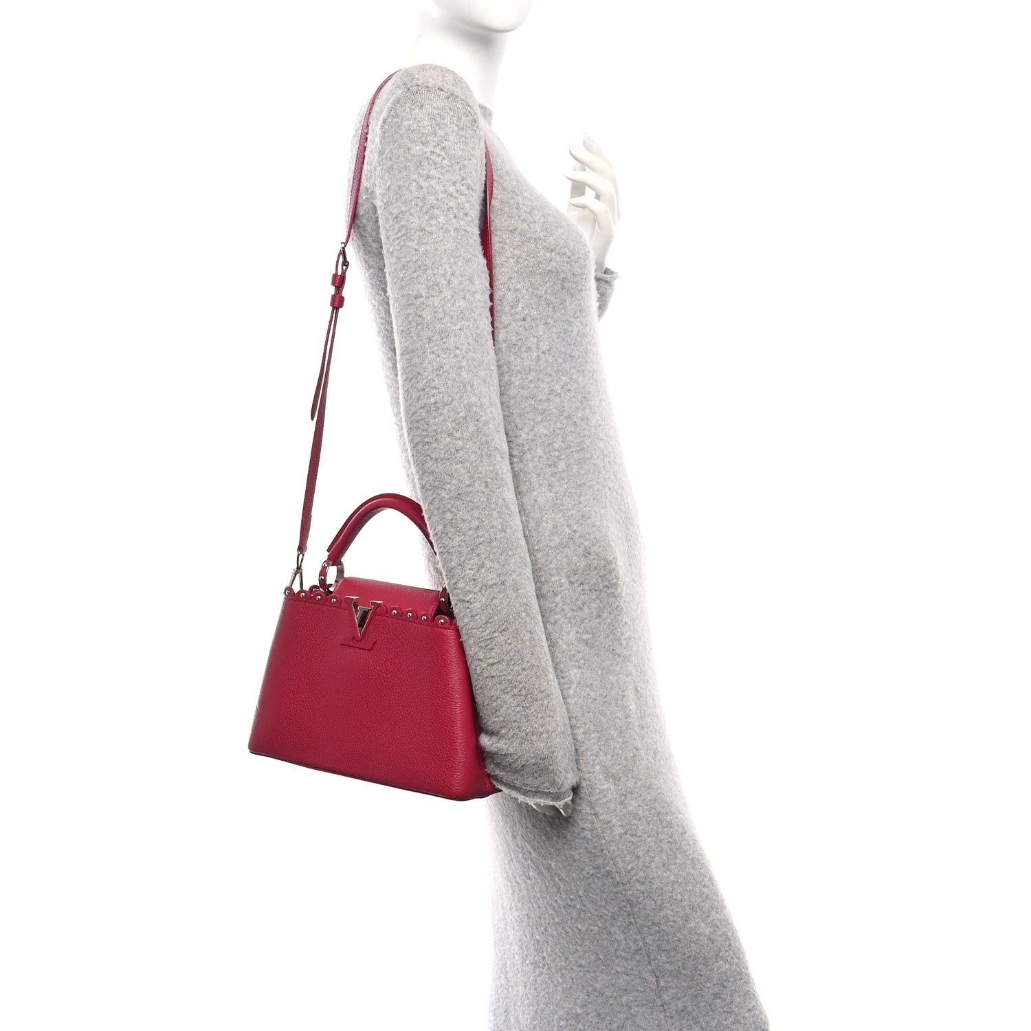 Louis Vuitton Taurillon Lace Croquets Capucines BB Groseille 2 of 9