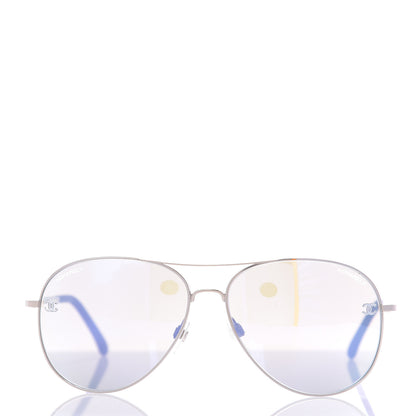Chanel Polarized CC Aviator Sunglasses 4189-T-Q Purple 3 of 8