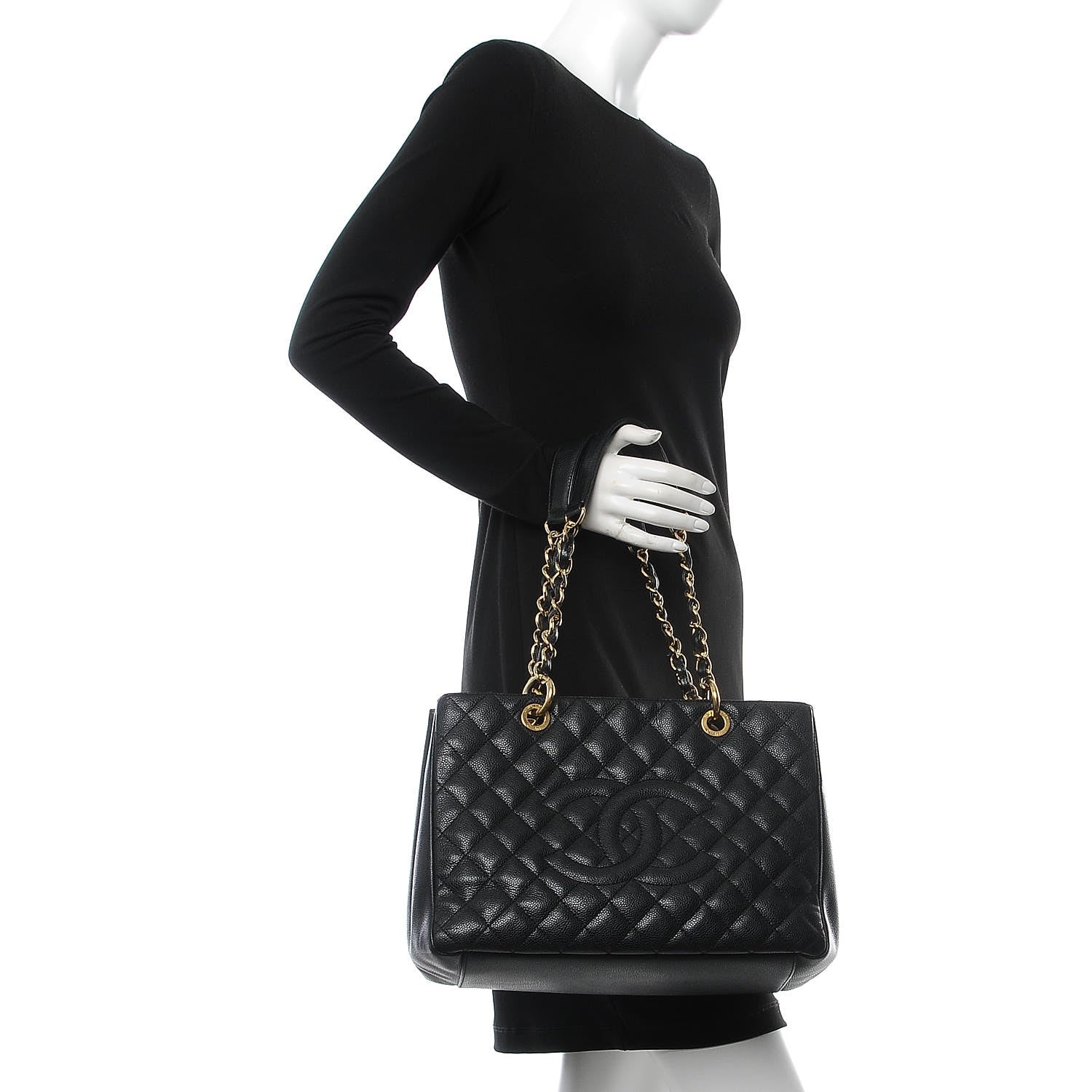 Chanel Caviar Quilted Grand Shopping Tote GST Black 2 of 11