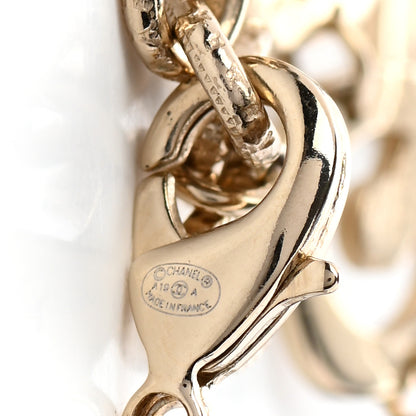 Chanel Pearl Papyrus Long Necklace Gold Pearly White Gold 5 of 5