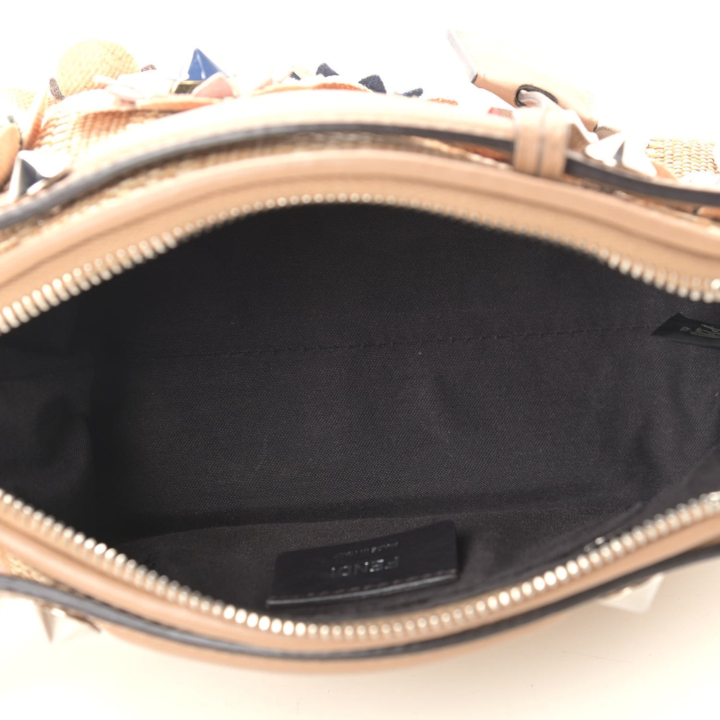 Paglia Vitello Dolce Flowerland Studded Striped Mini By The Way Boston Bag Natural Cuoio Multicolor