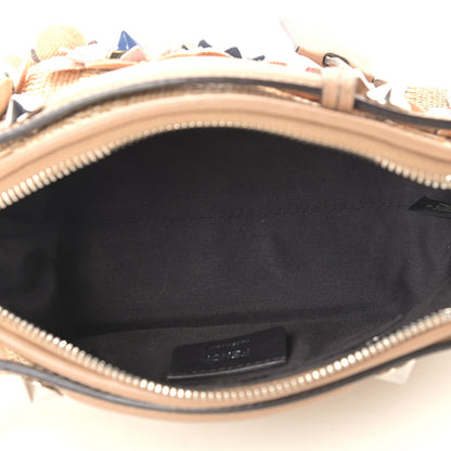 Fendi Paglia Vitello Dolce Flowerland Studded Striped Mini By The Way Boston Bag Natural Cuoio Multicolor 5 of 9