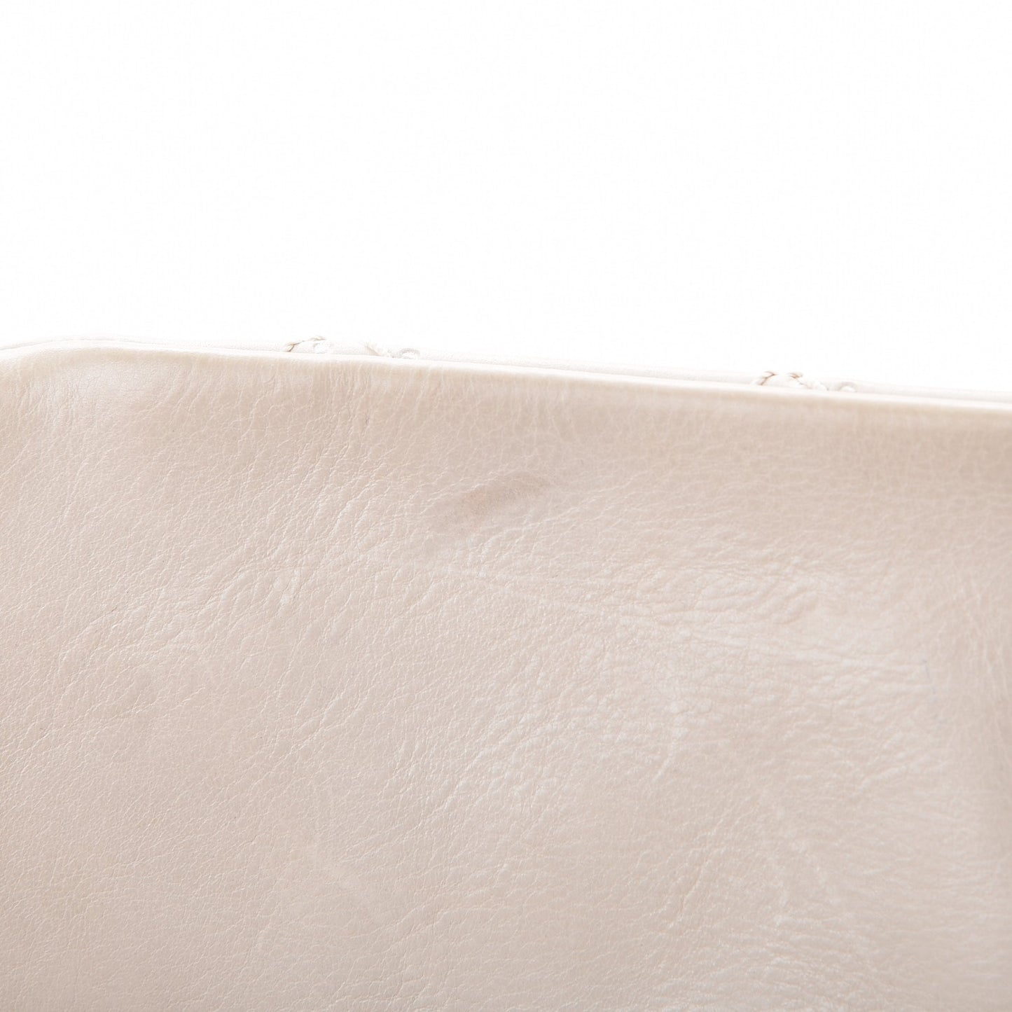 Calfskin Quilted Retro Chain Flap Beige