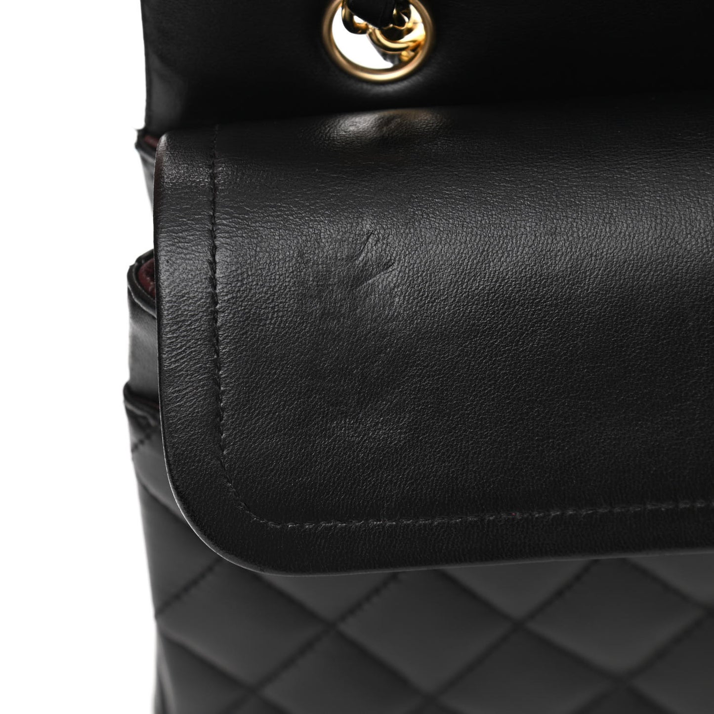 Lambskin Quilted Medium Double Flap Black