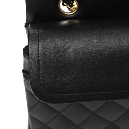 Chanel Lambskin Quilted Medium Double Flap Black 12 of 14