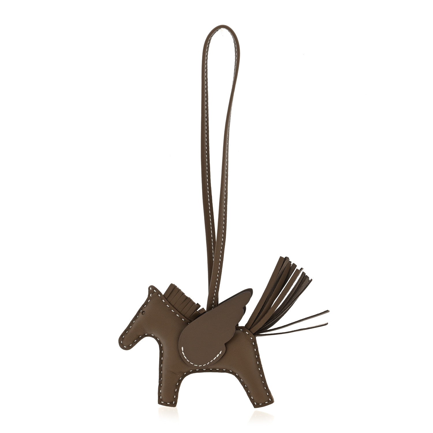 Hermes Milo Lambskin Swift Grigri Rodeo Pegase Horse Bag Charm PM Etoupe 1 of 5