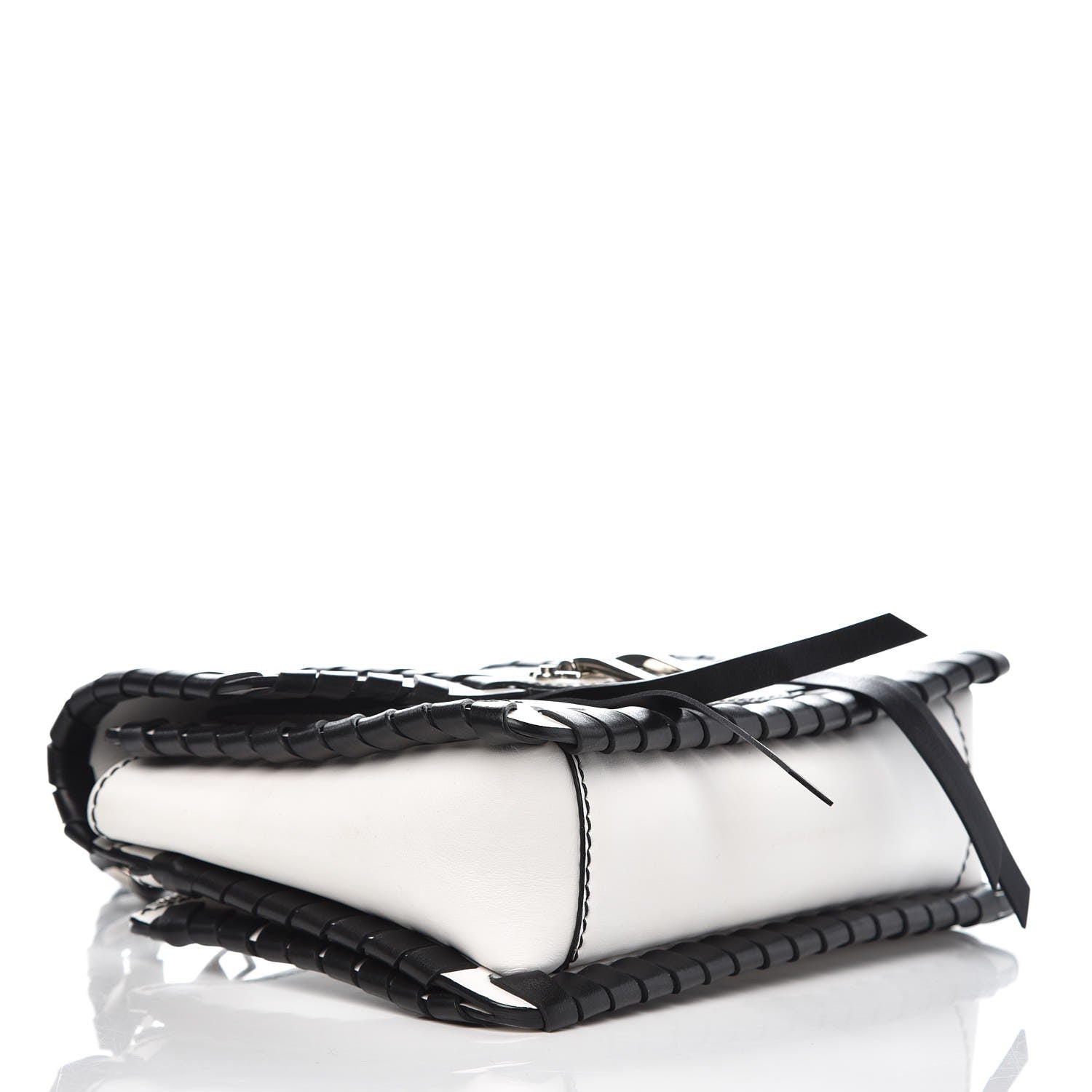 Proenza Schouler Calfskin Hava Whipstitch Shoulder Bag White Black 4 of 10