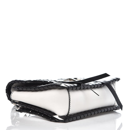 Proenza Schouler Calfskin Hava Whipstitch Shoulder Bag White Black 4 of 10