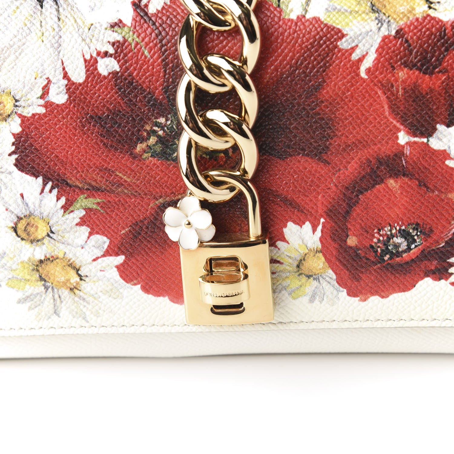 Dolce & Gabbana Dauphine Floral Print Crossbody Bag White Multicolor 9 of 9