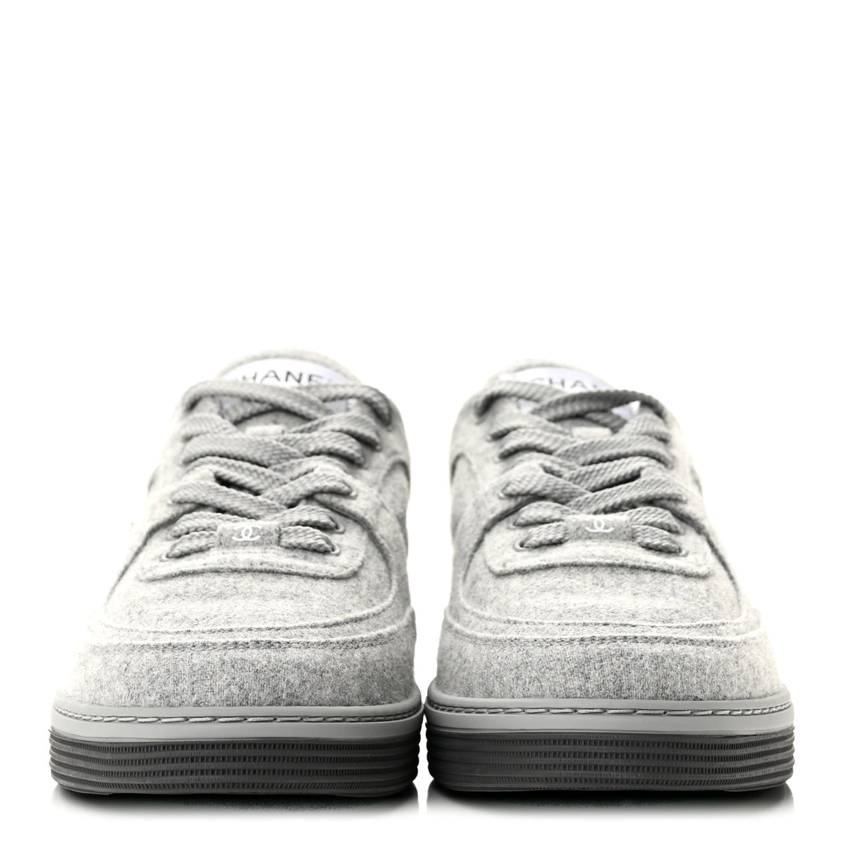 Wool Mixed Fibers Womens CC Sneakers 38 Light Grey