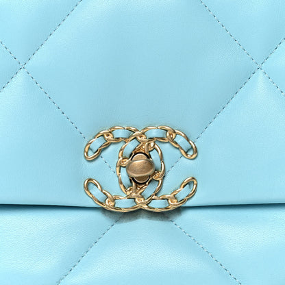 Chanel Lambskin Quilted Medium Chanel 19 Flap Light Blue 5 of 5