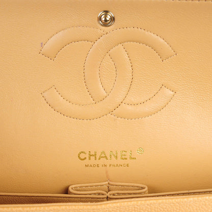 Chanel Caviar Quilted Medium Double Flap Beige 6 of 9