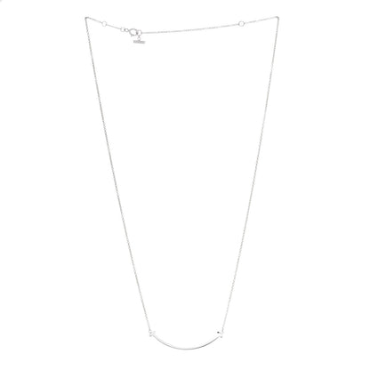 Tiffany 18K White Gold Small T Smile Pendant Necklace 2 of 4