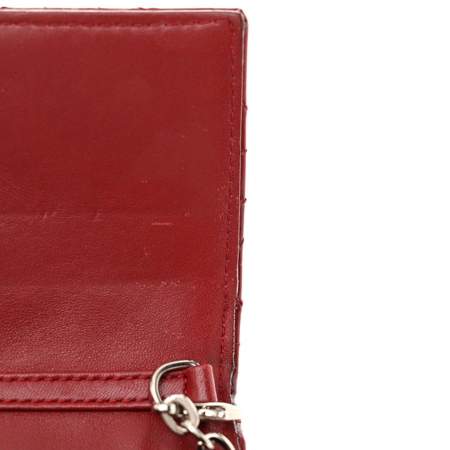 Christian Dior Patent Cannage Miss Dior Chain Wallet Red 13 of 13