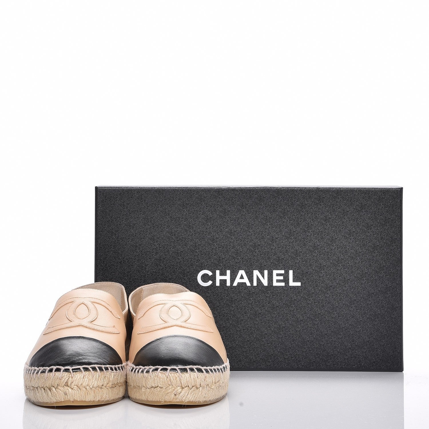 Chanel Lambskin CC Espadrilles 40 Beige Black 8 of 8
