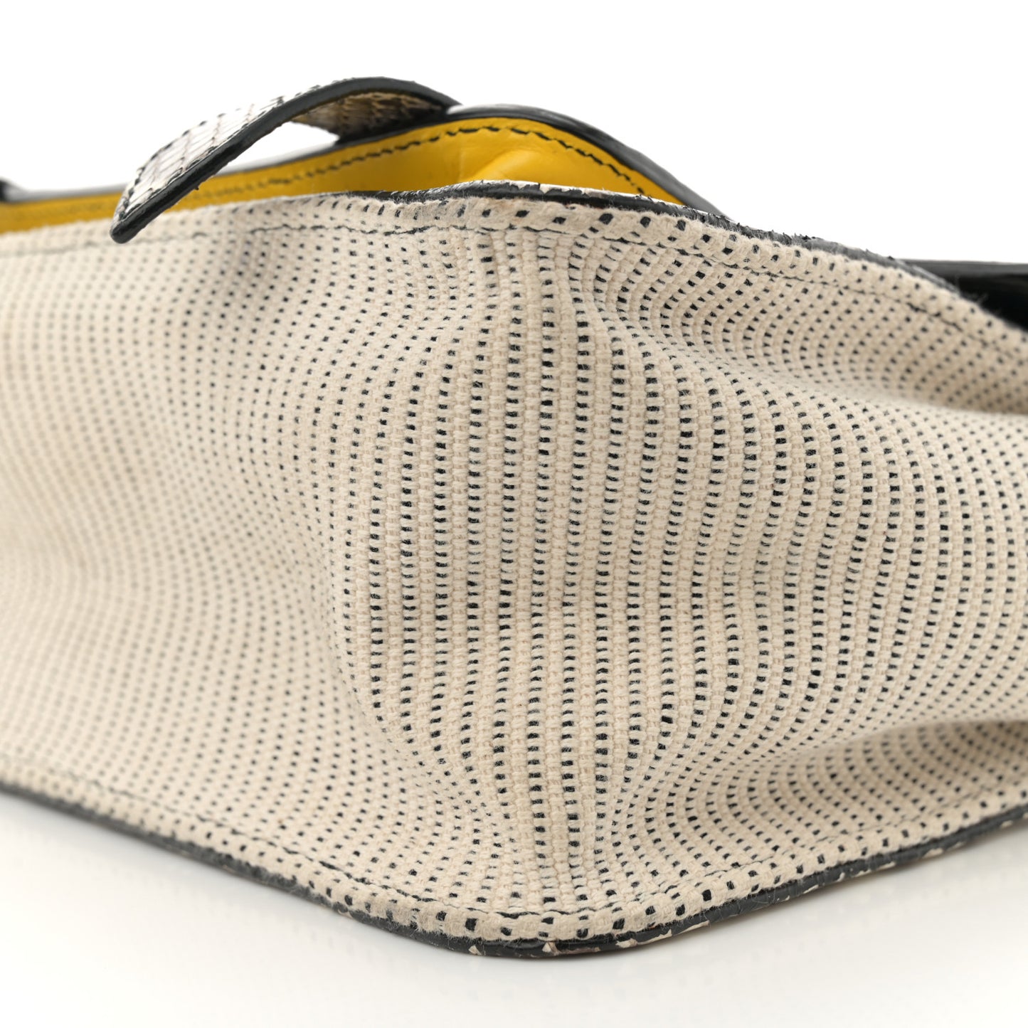 Lambskin Snakeskin Canvas Tiny PS1 Satchel Grey Yellow