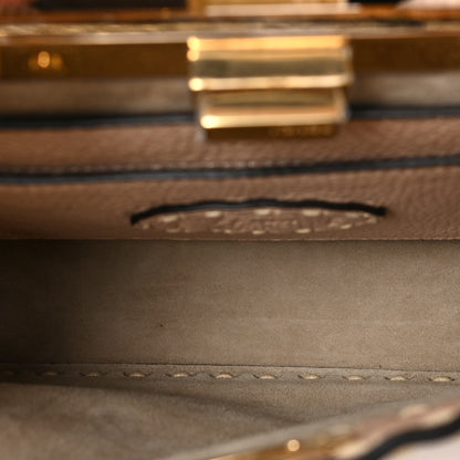 Fendi Vitello Granato Camoscio Selleria Macro Stitchings Small Peekaboo I SEE U Satchel Rosa Plaster 5 of 8