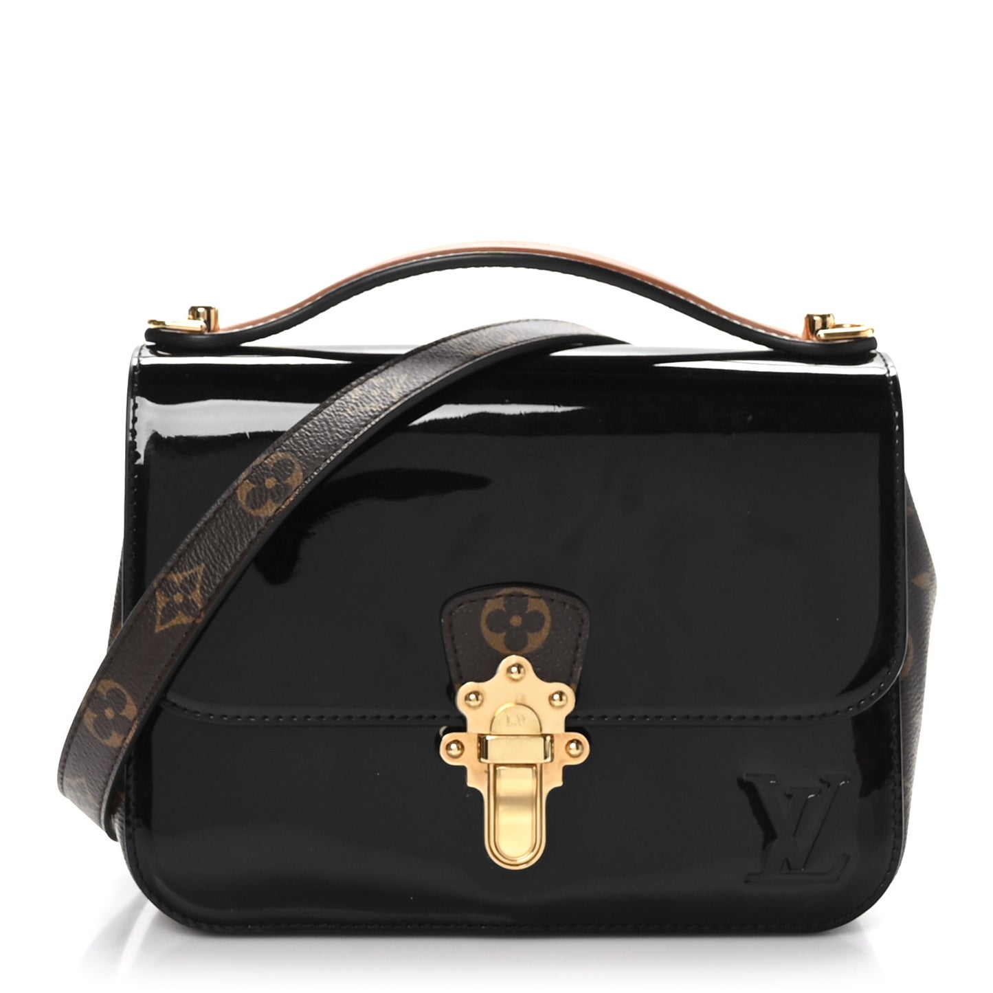 Patent Calfskin Monogram Cherrywood BB Black