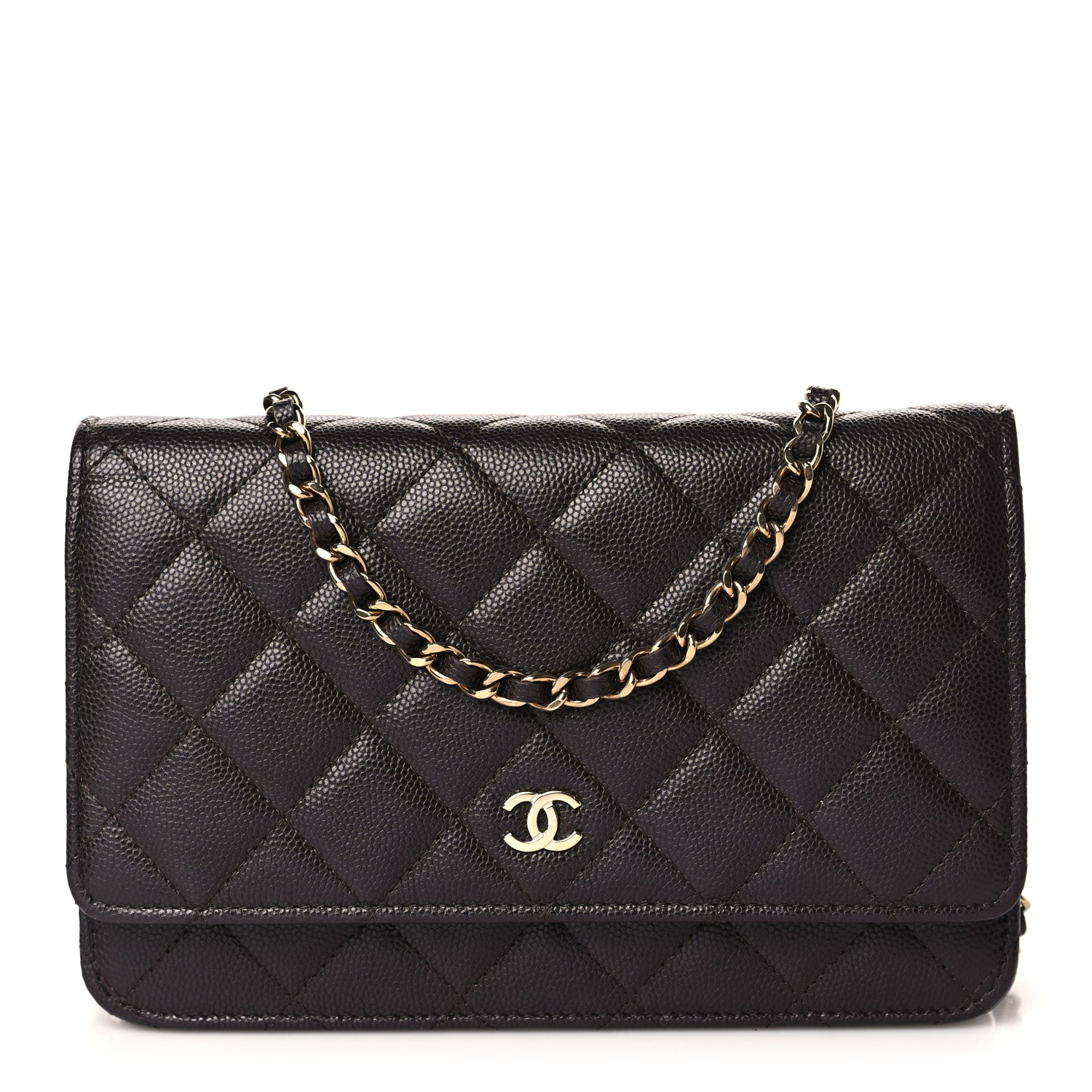 Chanel Caviar Quilted Wallet on Chain WOC Dark Brown 1 of 10