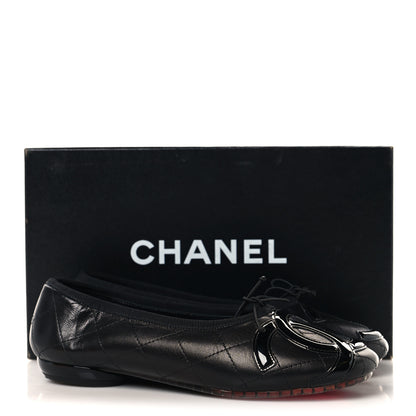 Chanel Lambskin Quilted Cambon Ballerina Flats 36.5 Black 10 of 10