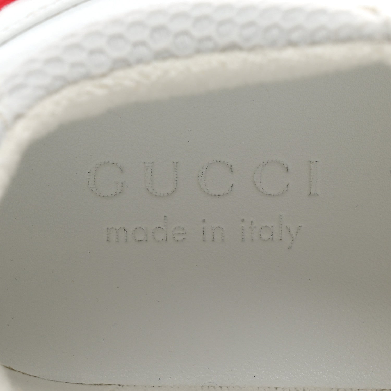 Gucci Lavaredo Eco Fabric Mesh Web Mens Rhyton Reflective Sneakers 8.5 Great 8.5 White Green Red Silver 7 of 10