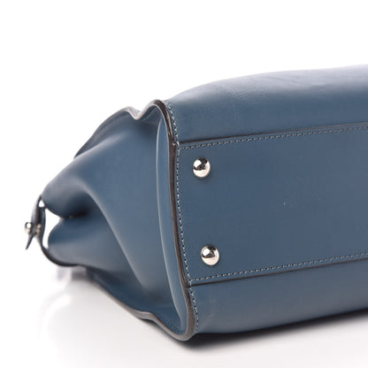 Fendi Vitello Seta Shiny Nappa Medium Peekaboo Iconic Satchel Blue Pink 8 of 9