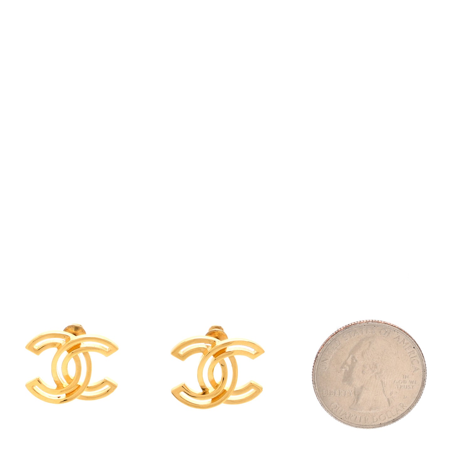 Metal Obazine CC Earrings Gold
